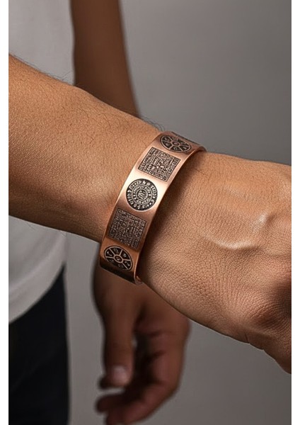 Erkek Kadın Bakır Tılsımlı Dualı Bileklik Lazer Kazımalı Silinmez Koruyucu Model Her Bileğe Uygundur fiyatları