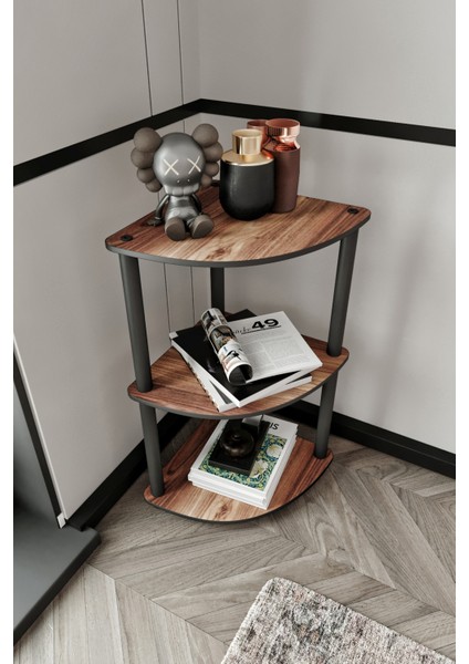 Masivo Köşe Kitaplık Madran Ceviz 3 Katlı fiyatları