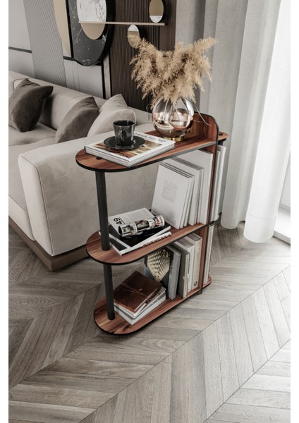 Dekoratif Yan Sehpa Ceviz