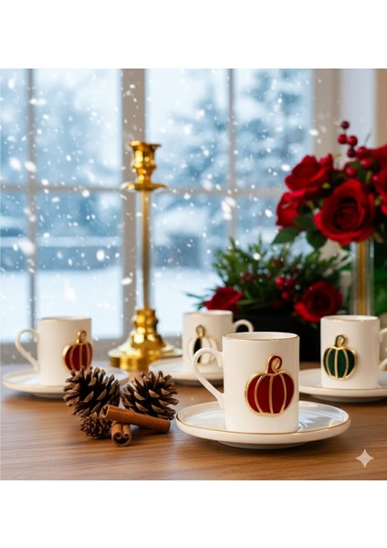 Fine Living Mix Pumpkin 8 Parça 4 Kişilik Kahve Fincan Seti fiyatları