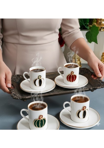 Fine Living Mix Pumpkin 8 Parça 4 Kişilik Kahve Fincan Seti fırsatları