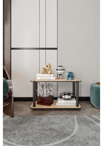 Dekoratif Masivo Kitaplık 2 Katlı 30X60 Dikdörtgen Çok Amaçlı Raf Safir Meşe fiyatları