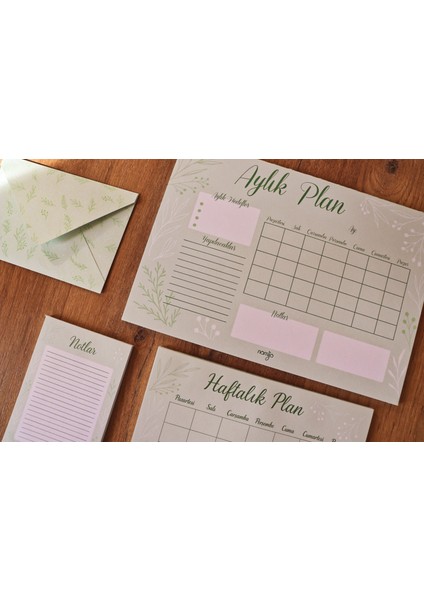 Haftalık, Aylık Planlayıcı Set + Zarf