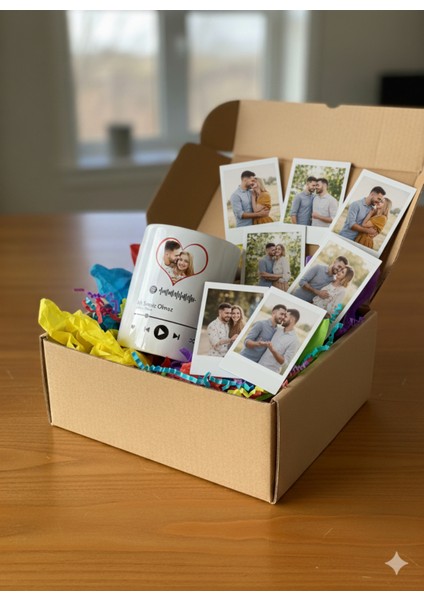 Kişiye Özel Hediye Sepeti|spotify Bardak ve 10 Adet 5X7CM Polo Fotoğraf