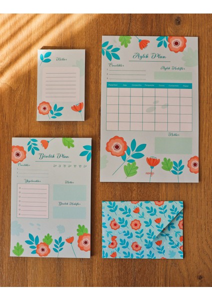 Günlük, Aylık Planlayıcı Set + Zarf