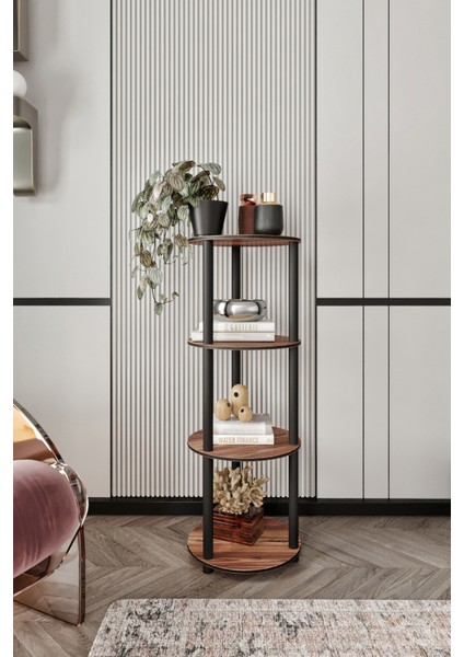 Dekoratif Masivo Kitaplık 4 Katlı 34 Çap Yuvarlak Çok Amaçlı Raf fiyatları