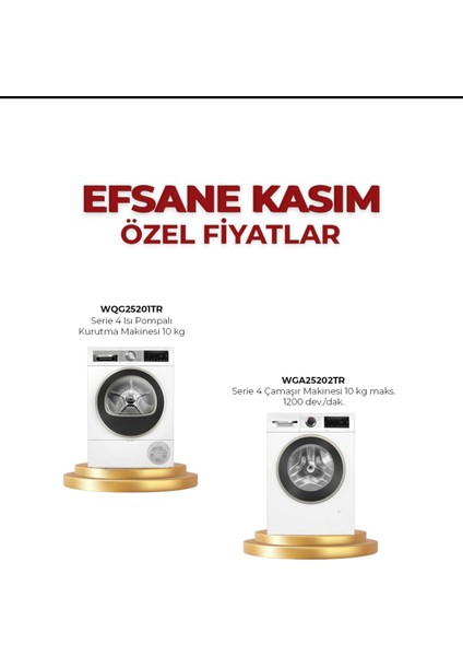 Ikili Set WGA25202TR (10 Kg) WQG25201TR (10KG) Kurutma