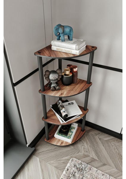 Masivo Köşe Kitaplık Madran Ceviz 4 Katlı fiyatları