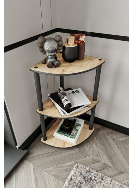 Masivo Köşe Kitaplık Safir Meşe 3 Katlı fiyatları