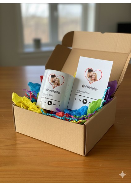 Kişiye Özel Hediye Sepeti|spotify Bardak ve 1 Adet A4 Poster(Çerçevesiz)