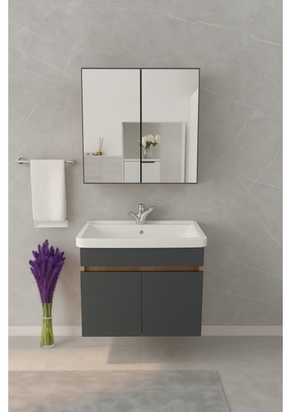 Tokyo Seramik Lavabolu Modern Aynalı Banyo Dolabı Mdf fırsatları