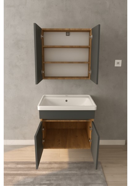 Tokyo Seramik Lavabolu Modern Aynalı Banyo Dolabı Mdf indirimleri