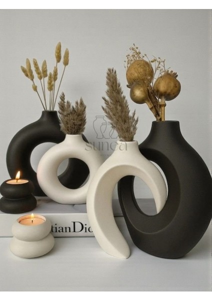 Dekoratif Sevgili Sarmaşık Vazo Set, Halka Vazo Tealight Mumluklu Set, Dekoratif Obje & Biblo Set fiyatları