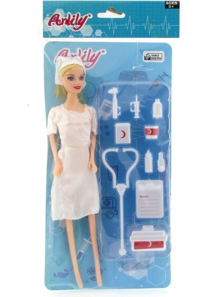 28 cm Aksesuarlı Oyuncak Doktor Bebek – 10 Parça Doktor Seti ile Çocuk Oyuncağı