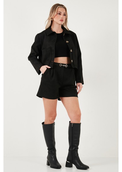 Regular Fit Klasik Yaka Süet Dokulu Cep Detaylı Ceket Bayan Ceket 6524992 fiyatları