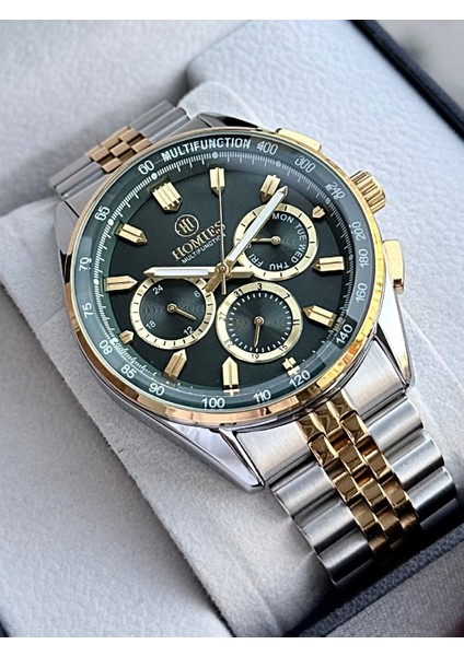 Multifonksiyon Erkek Kol Saati 3 Atm Gold Gümüş Renk Bileklik Hediyeli HMS4943456