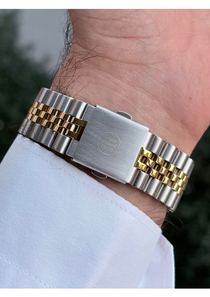 Multifonksiyon Erkek Kol Saati 3 Atm Gold Gümüş Renk Bileklik Hediyeli HMS4943456 fırsatları