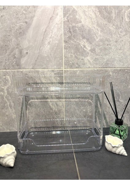 2 Katlı Çok Amaçlı Makyaj Organizeri - Takı Düzenleyici Banyo Rafı Şampuanlık indirimleri