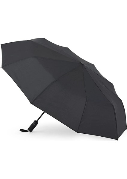 Şık Siyah Otomatik Şemsiye, Modern Tasarım, 10 Fiber Telli, Dayanıklı ve Kolay Kullanım
