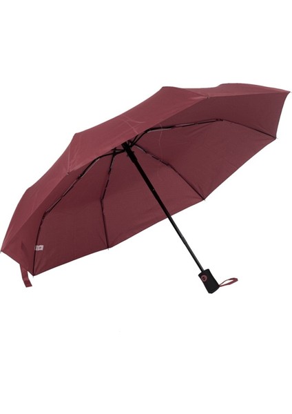 Bordo Tam Otomatik Rüzgara Dayanıklı Erkek Şemsiye