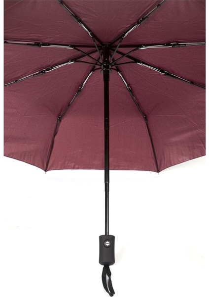 Bordo Tam Otomatik Rüzgara Dayanıklı Erkek Şemsiye