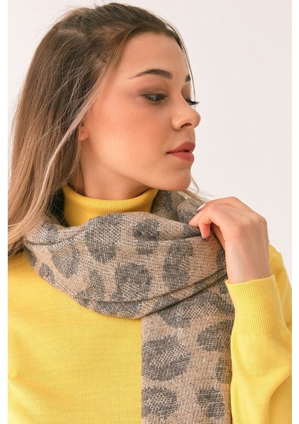 Kadın Leopar Desen Omuz Şal 65*185CM Standart fiyatları