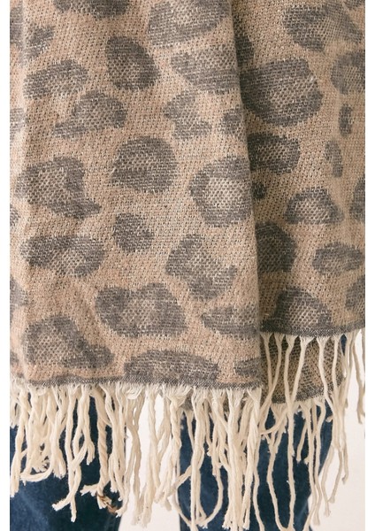 Kadın Leopar Desen Omuz Şal 65*185CM Standart modelleri