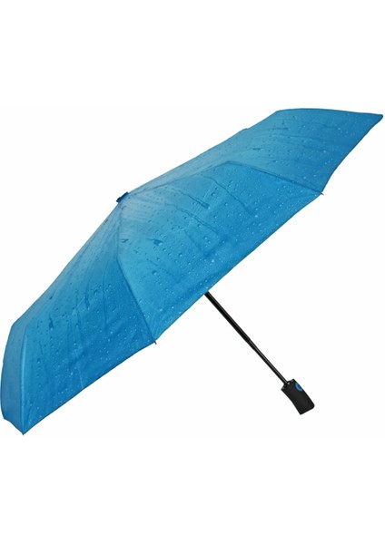 Mavi Şemsiye Su Damlası Teması, Şık ve Kullanışlı Koruma Sağlayan Tasarım