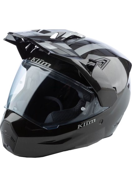 X1 Alpha Carbon Patroit Korumalı Adv Motosiklet Kaskı Metalik Siyah