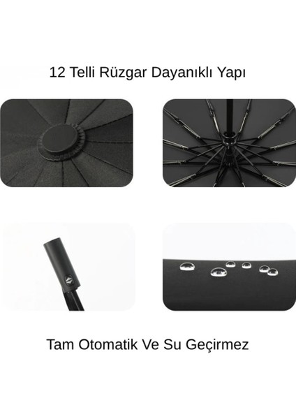 12 Telli, Rüzgar Dayanıklı, Uv Koruma, Tam Otomatik, Bez Kılıflı Şemsiye fırsatları