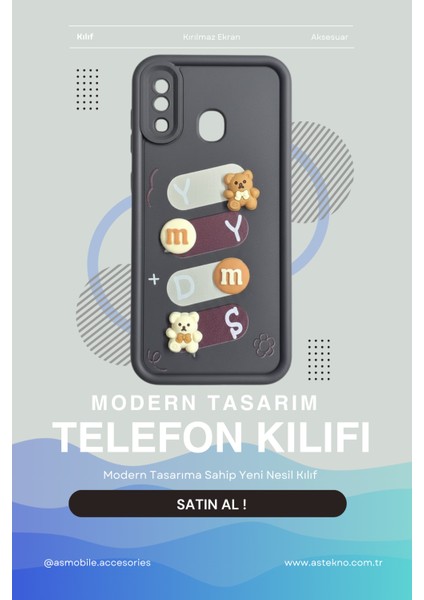 Samsung Galaxy A20 Uyumlu Kılıf Siyah Renk Ayıcık Figürlü 3D Kamera Korumalı Darbe Emici Yumuşak Silikon Kapak indirimleri