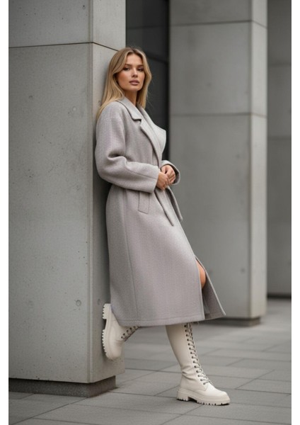 Şık Kuşaklı Uzun Kaban – Bej Günlük Kullanım fiyatları