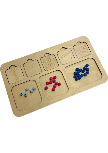 Toplama/çıkarma ve Karşılaştırma, Matematik Öğrenme Seti, Ahşap Işlem Tahtası, Büyük Küçük Kavramı