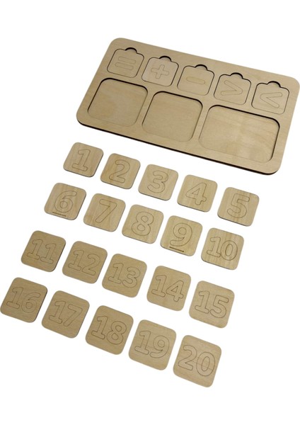 Toplama/çıkarma ve Karşılaştırma, Matematik Öğrenme Seti, Ahşap Işlem Tahtası, Büyük Küçük Kavramı