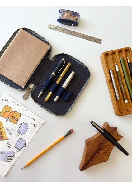 A6 Ebatlı 4'lü Kalem Kılıfı Beige Nude modelleri