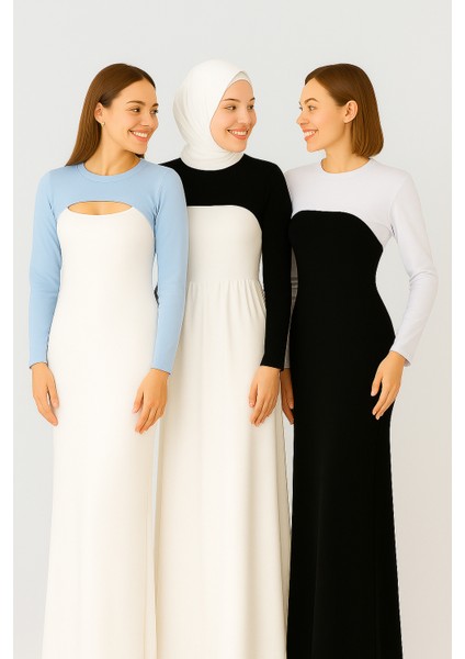 3’lü Ekonomik Set Sıfır Yuvarlak Yaka Boyunluklu Kolluk Body Esnek Likralı modelleri