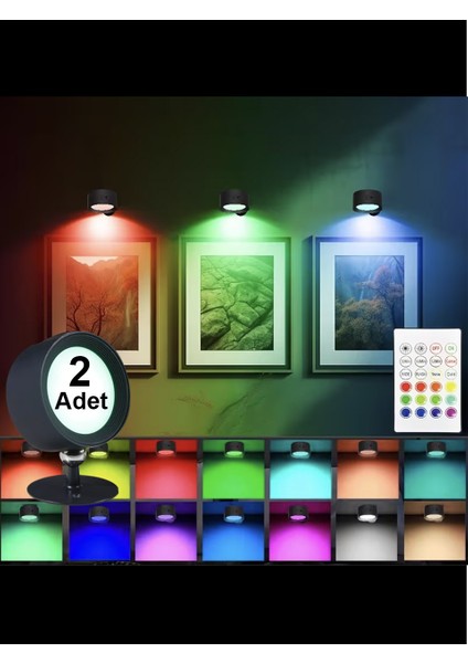 14 Renk Dokunmatik 360° Dönebilen Magnetli Şarjlı LED Aplik / GT-CL21