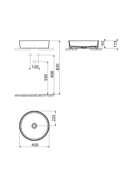 LP146 Loop 45CM Masa Üstü Çanak Lavabo Mat Antrasit indirimleri