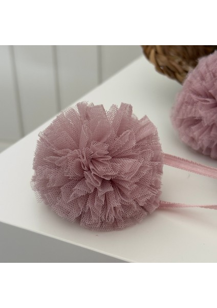 Pastel Pembe Sıralı Ponpon Mini Ponpon