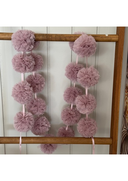 Pastel Pembe Sıralı Ponpon Mini Ponpon fiyatları