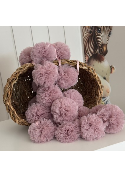 Pastel Pembe Sıralı Ponpon Mini Ponpon modelleri