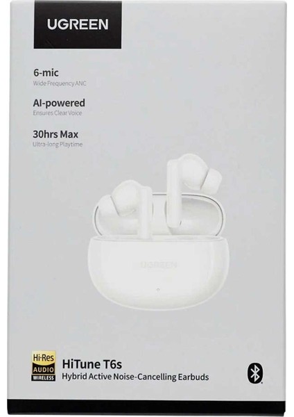 Hitune T6S Hibrit Aktif Gürültü Engelleyici Kablosuz Kulak Içi Kulaklık, Beyaz, 45585 modelleri