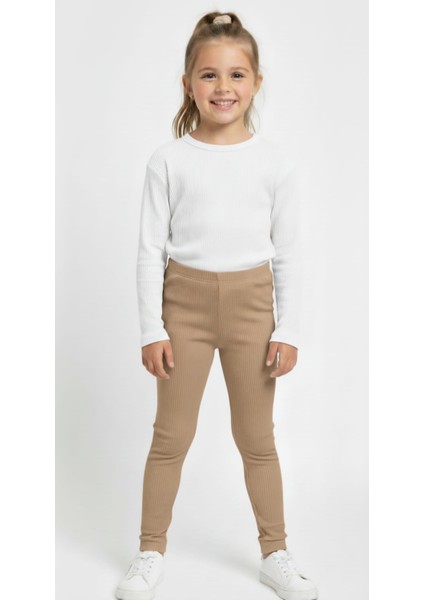 Kız Çocuk Pamuklu Likralı Şardonlu Mevsimliktayt