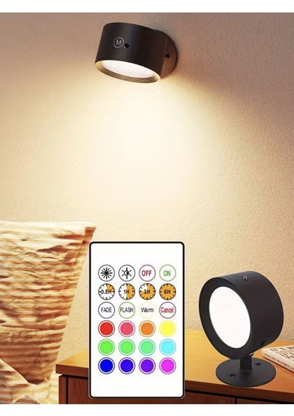 14 Renk Dokunmatik 360° Dönebilen Magnetli Şarjlı LED Aplik / ET-CL21 fırsatları