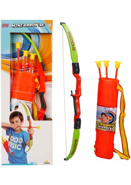 Kutulu Vantuzlu Sadaklı Ok Yay Seti – Hedef Tahtalı Çocuk Okçuluk Oyuncak 55 cm