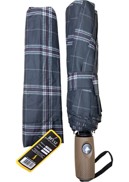 Renkli Otomatik Fiber Gövde 10 Telli Rüzgarlı Şemsiye