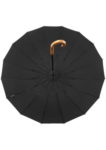 Geniş ve Dayanıklı 24 Telli Çelik Şemsiye, Siyah Renk, Kılıflı, Yüksek Kalite fiyatları