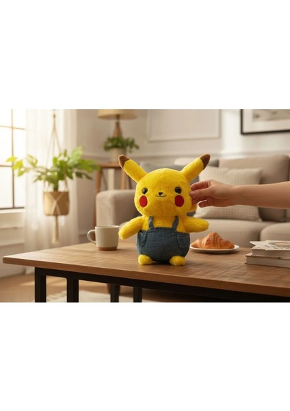 Pikachu Tulumlu Peluş Oyuncak 35 cm Premium Yumuşak Kumaş