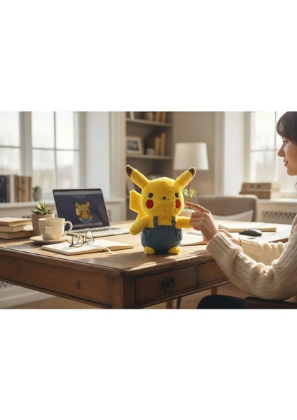 Pikachu Tulumlu Peluş Oyuncak 35 cm Premium Yumuşak Kumaş fırsatları