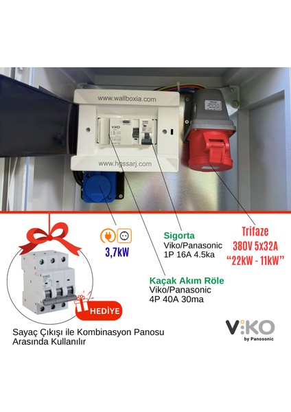 "redpan" 22KW Elektrikli Araç Kombinasyon Panosu Vıko Sigorta Grubu fiyatları